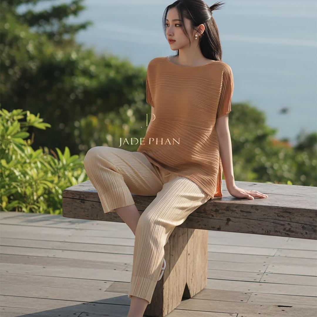 Set gồm áo và quầnmix màu, bộ quần áo dập ly cao cấp không nhăn phong cách cá tính nhiều màu Katle Daisy — ảnh 15