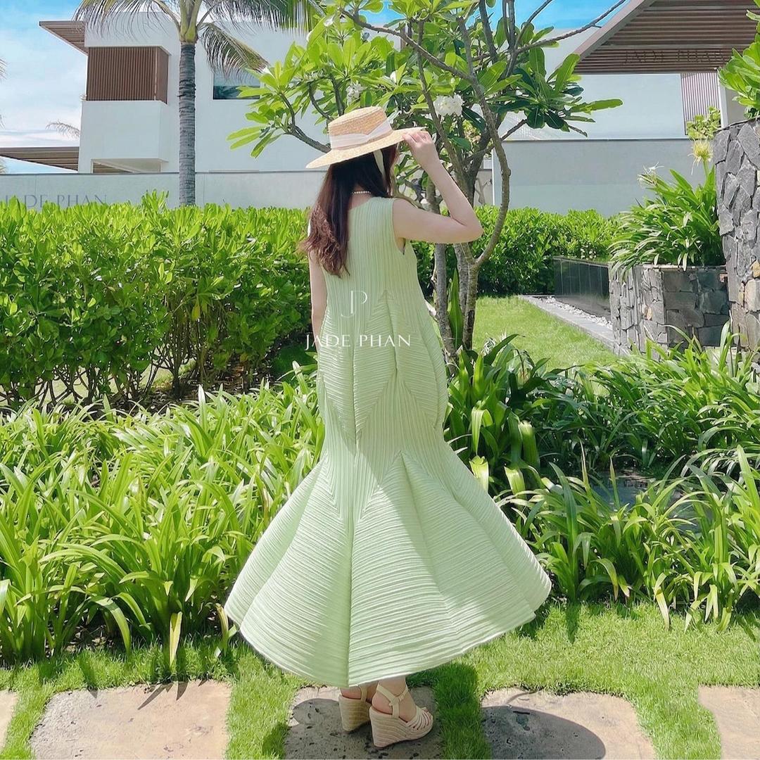 Váy Jeunesse dập ly cao cấp JADEPHAN thanh lịch nhiều màu dáng lồng đèn, đuôi cá, lò xo — ảnh 15