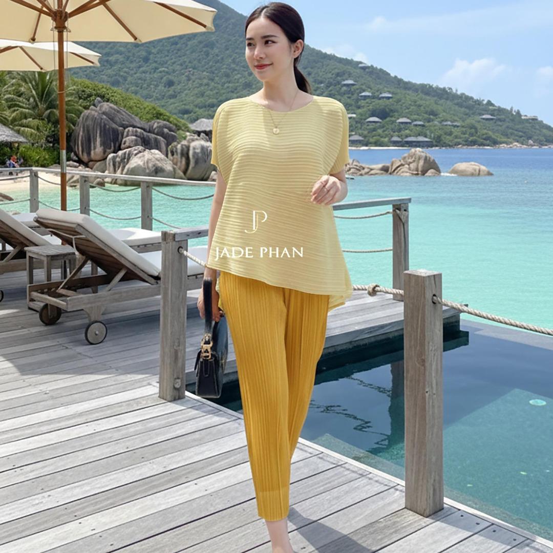 Set gồm áo và quầnmix màu, bộ quần áo dập ly cao cấp không nhăn phong cách cá tính nhiều màu Katle Daisy — ảnh 16