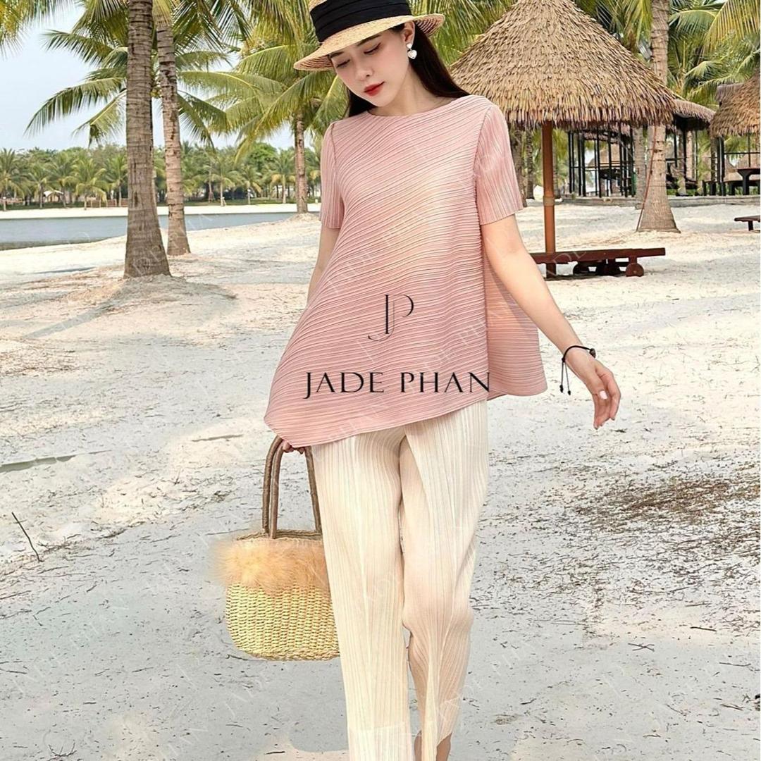 Set gồm áo và quầnmix màu, bộ quần áo xếp ly lò xo thanh lịch Jennie Daisy