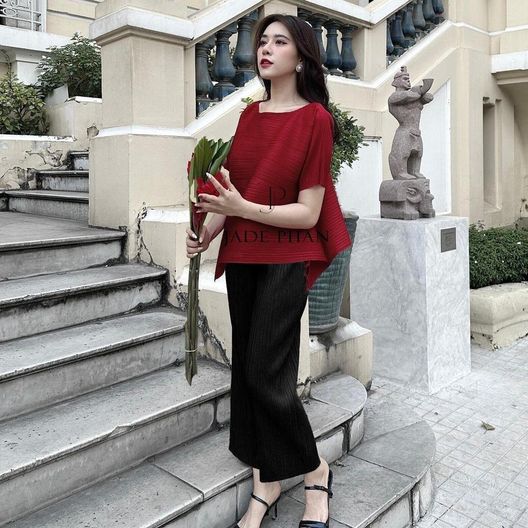 Set gồm áo và quầnmix màu, bộ quần áo dập ly cao cấp sang trọng chuẩn form Katle Amour — ảnh 2