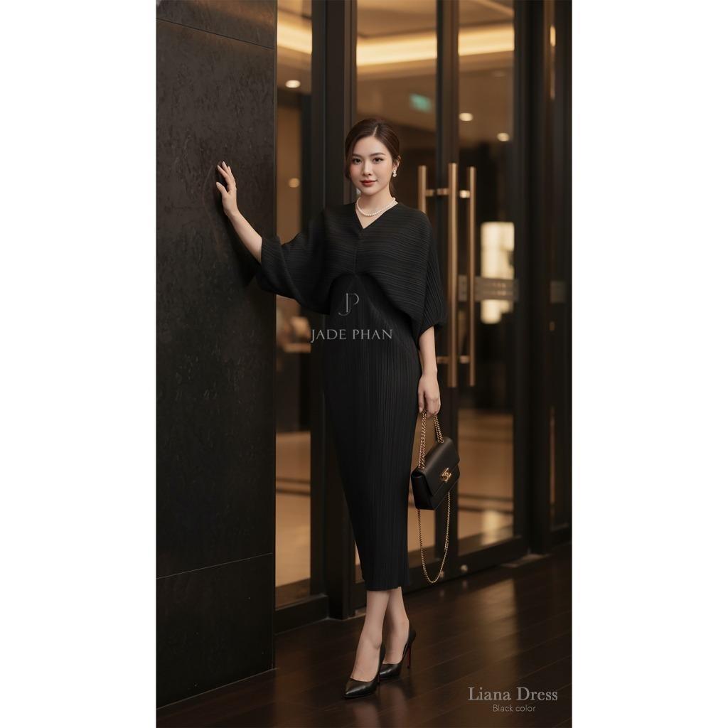 Váy Liana dập ly cao cấp JADEPHAN xếp ly lò xo — ảnh 3