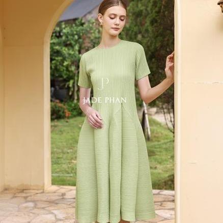 Váy Alice dập ly cao cấp JADEPHAN xếp ly lò xo thanh lịch — ảnh 10