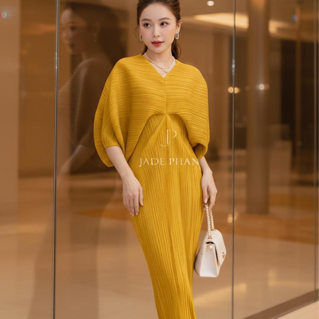 Váy Liana dập ly cao cấp JADEPHAN xếp ly lò xo — ảnh 10