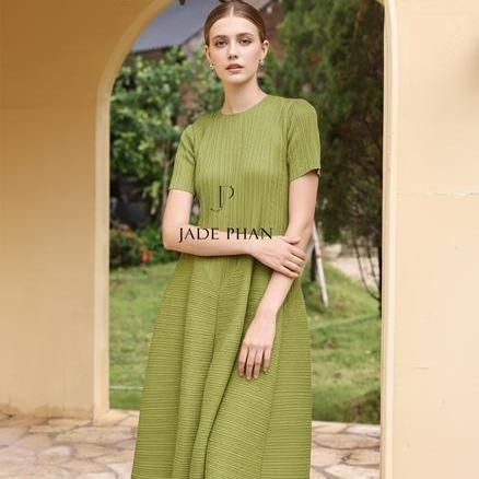 Váy Alice dập ly cao cấp JADEPHAN xếp ly lò xo thanh lịch — ảnh 12