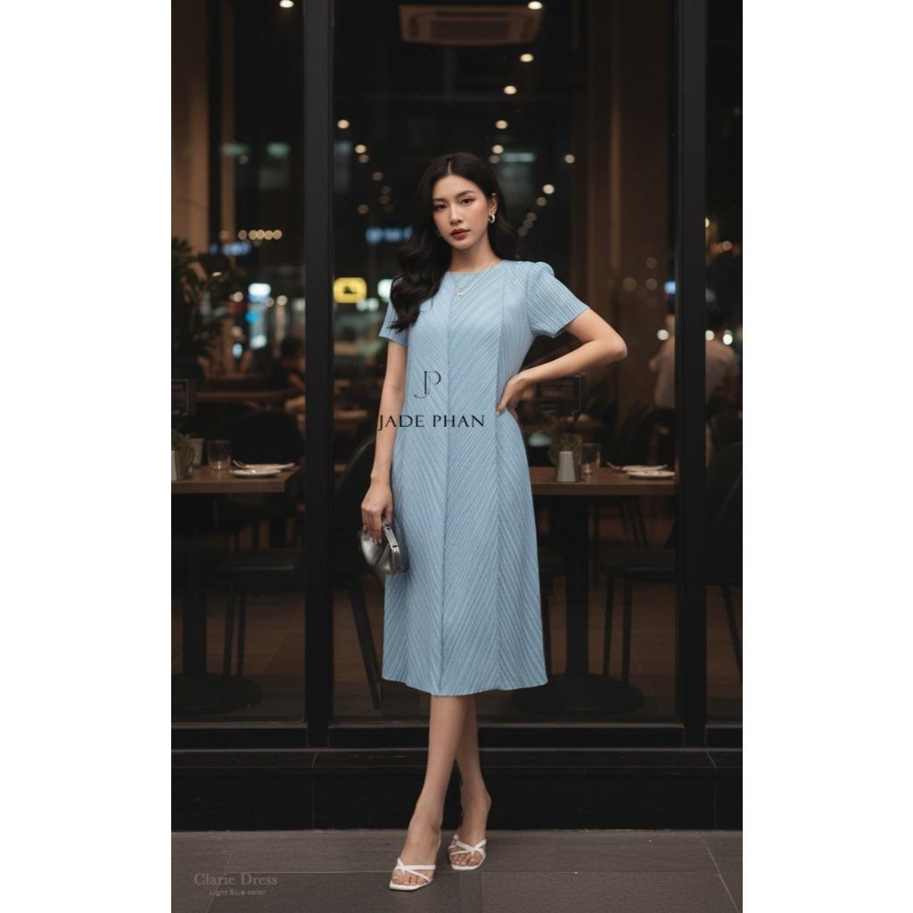 Váy Clarie dập ly cao cấp JADEPHAN nhiều màu thanh lịch