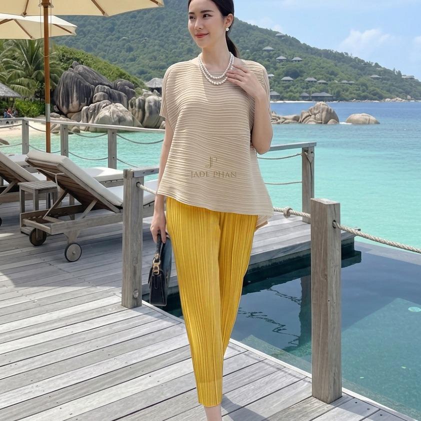 Set gồm áo và quầnmix màu, bộ quần áo dập ly cao cấp không nhăn phong cách cá tính nhiều màu Katle Daisy — ảnh 13