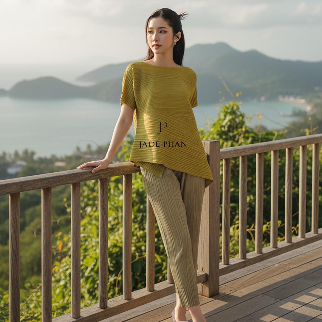 Set gồm áo và quầnmix màu, bộ quần áo dập ly cao cấp không nhăn phong cách cá tính nhiều màu Katle Daisy — ảnh 4