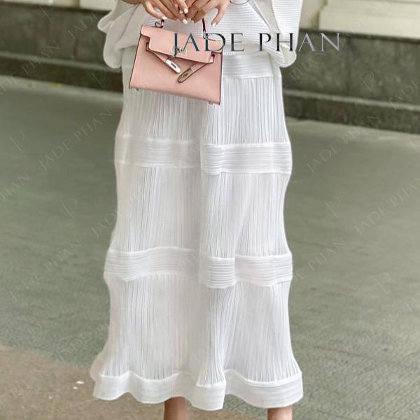 Chân váy Blanche dập ly cao cấp JADEPHAN thanh lịch — ảnh 4