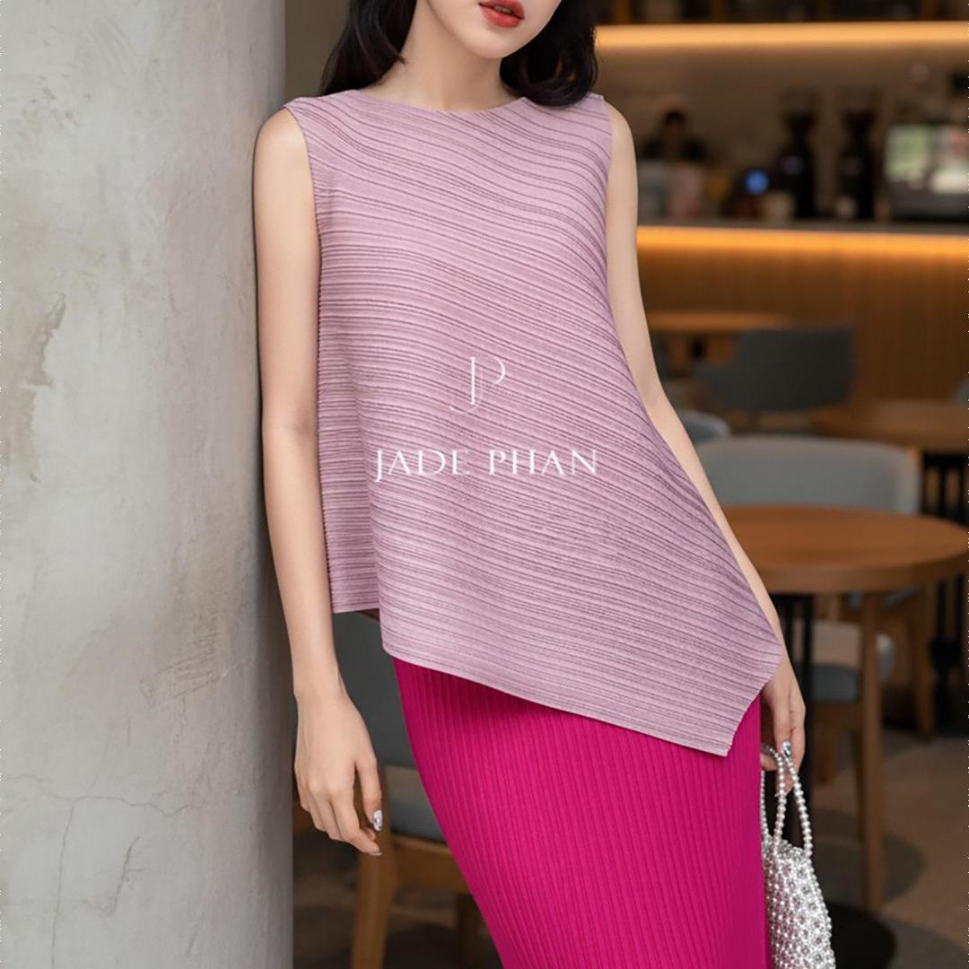 Set gồm áo và chân váy, bộ áo và chân váy midi chuẩn form thanh lịch nhiều màu Léa Holly — ảnh 7