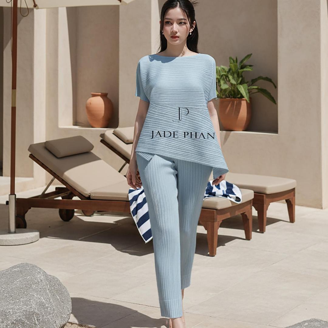Set gồm áo và quầnđồng màu, bộ quần áo dập ly cao cấp không nhăn phong cách cá tính nhiều màu Katle Daisy — ảnh 17