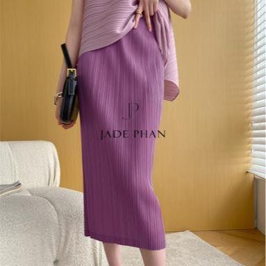 Chân váy Audora XẺ CẠNH xếp ly nữ ống suông, chân váy midi nữ dập ly cao cấp không nhăn nhiều màu 76cm — ảnh 17
