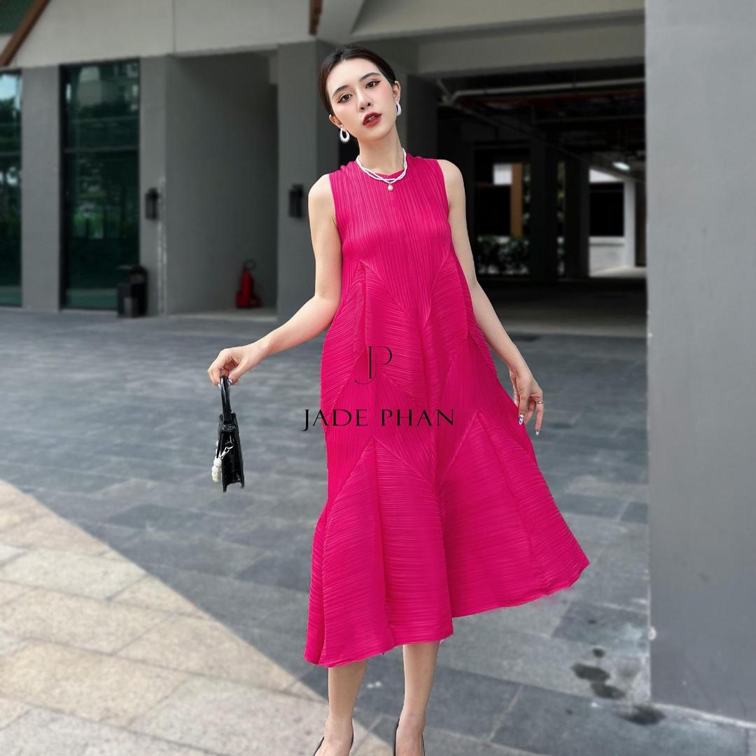 Váy Jeunesse dập ly cao cấp JADEPHAN thanh lịch nhiều màu dáng lồng đèn, đuôi cá, lò xo — ảnh 14