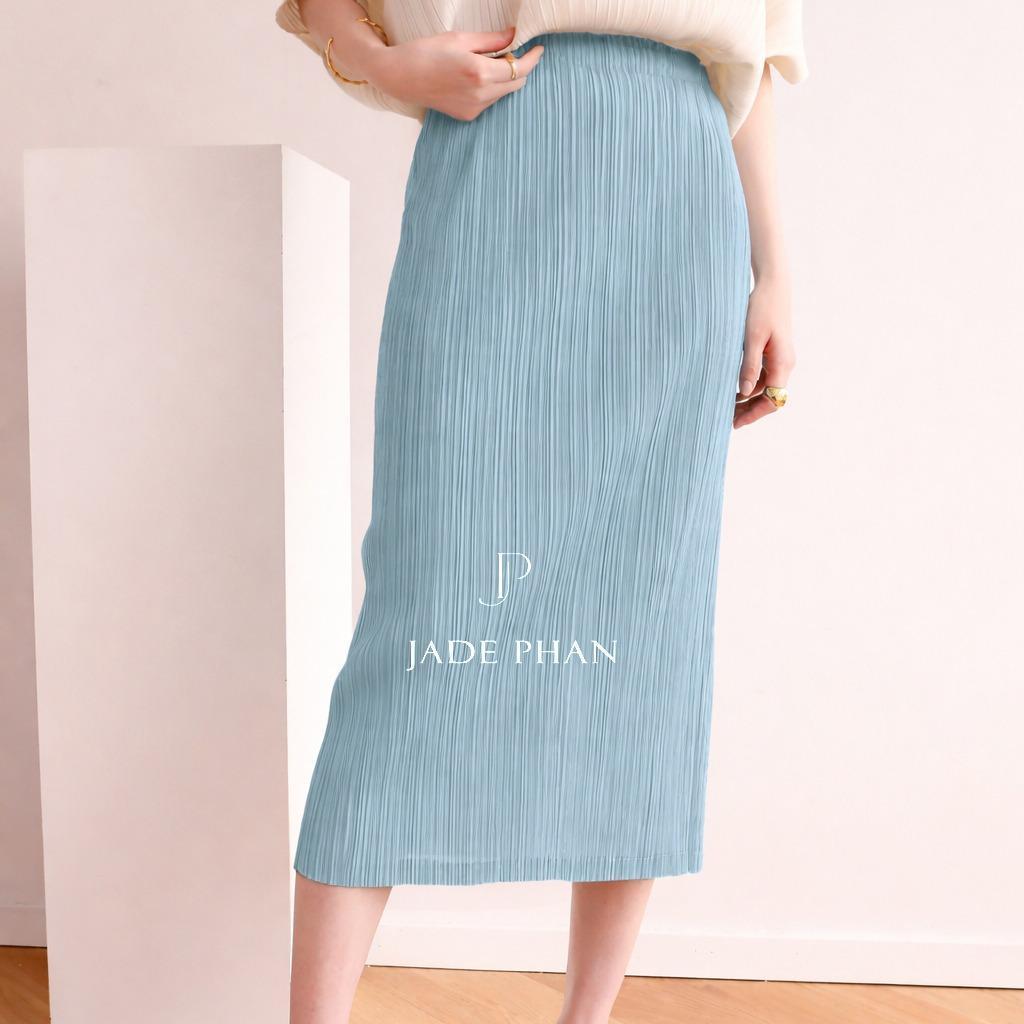 Chân váy Audora XẺ CẠNH xếp ly nữ ống suông, chân váy midi nữ dập ly cao cấp không nhăn nhiều màu 76cm — ảnh 20