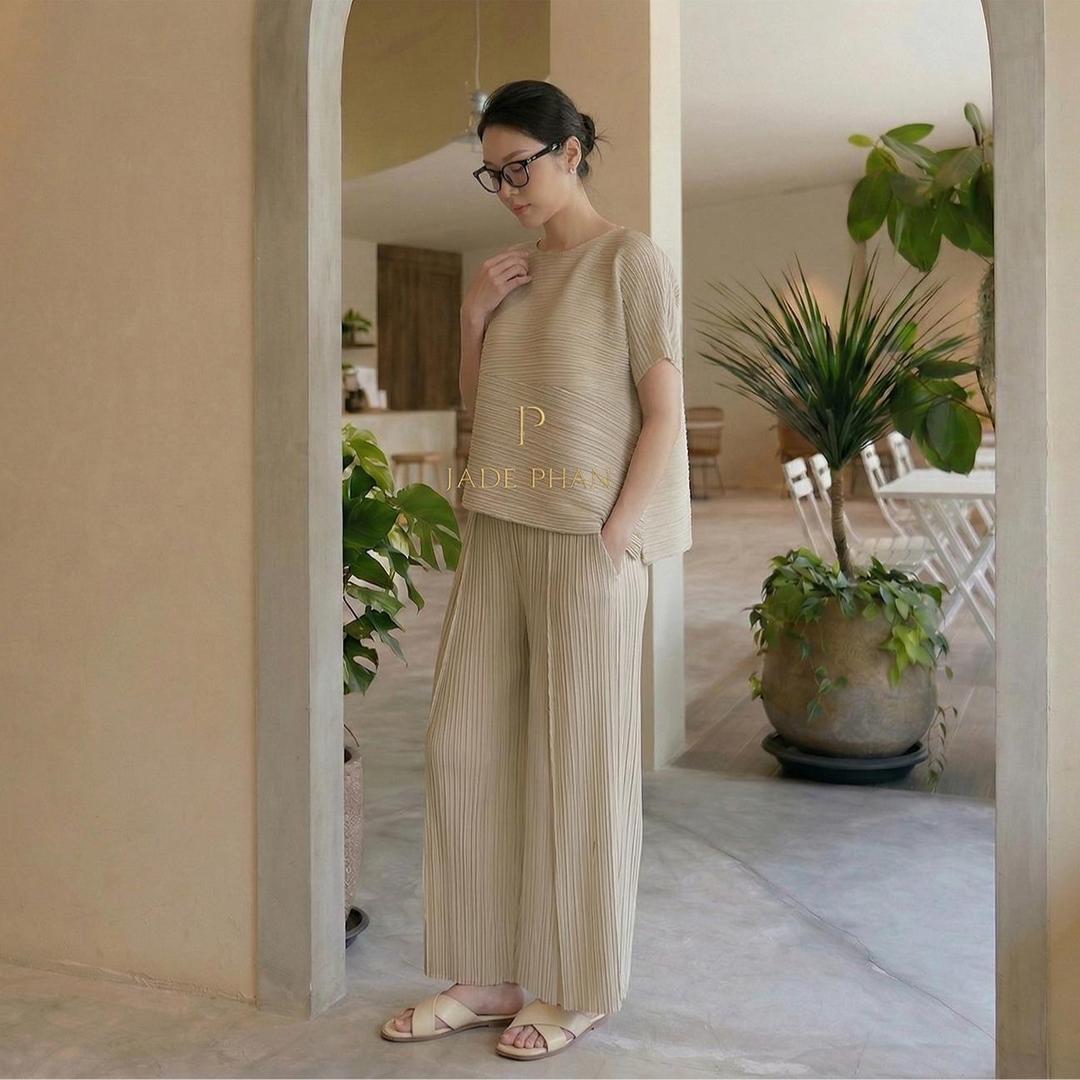 Set gồm áo và quần, bộ quần áo xếp ly cao cấp sang trọng chuẩn form Katle Gerda — ảnh 18