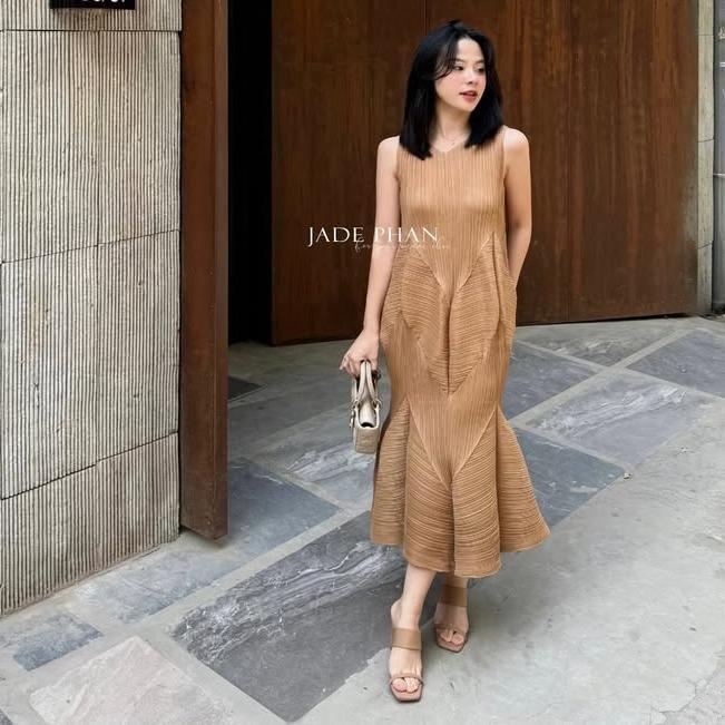 Váy Jeunesse dập ly cao cấp JADEPHAN thanh lịch nhiều màu dáng lồng đèn, đuôi cá, lò xo — ảnh 16