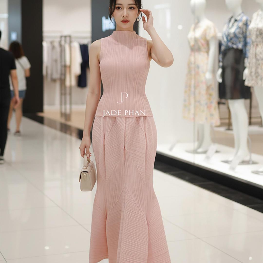 Set gồm áo và chân váy, bộ áo và chân váy xếp ly thanh lịch nhiều màu Onni Emily — ảnh 2