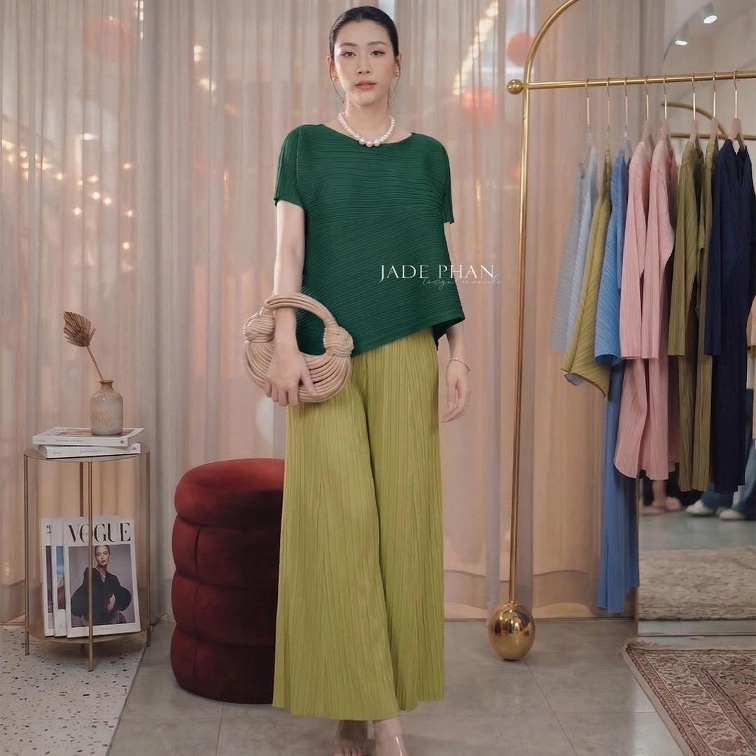 Set gồm áo và quần, bộ quần áo xếp ly cao cấp sang trọng chuẩn form Katle Gerda — ảnh 11
