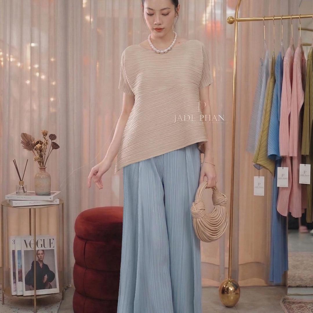 Set gồm áo và quần, bộ quần áo xếp ly cao cấp sang trọng chuẩn form Katle Gerda — ảnh 12