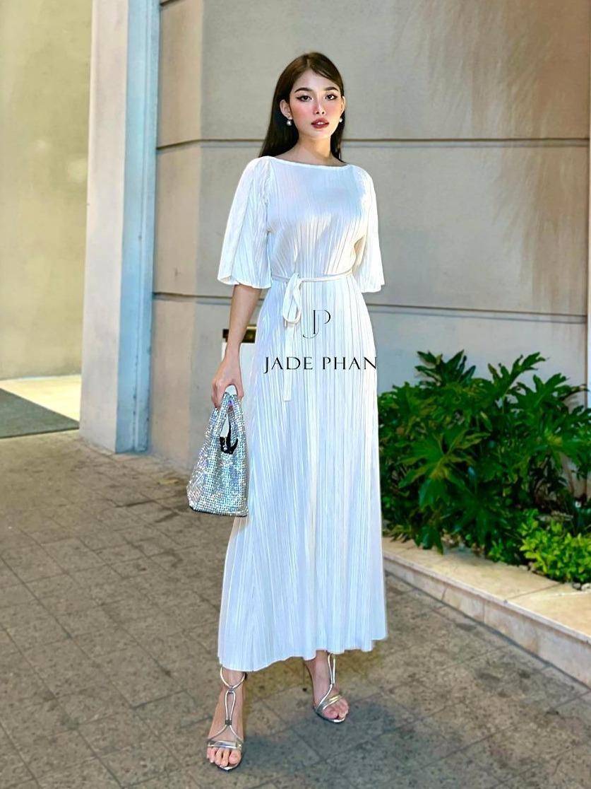 Váy Charisse dập ly cao cấp JADEPHAN xếp ly lò xo — ảnh 11