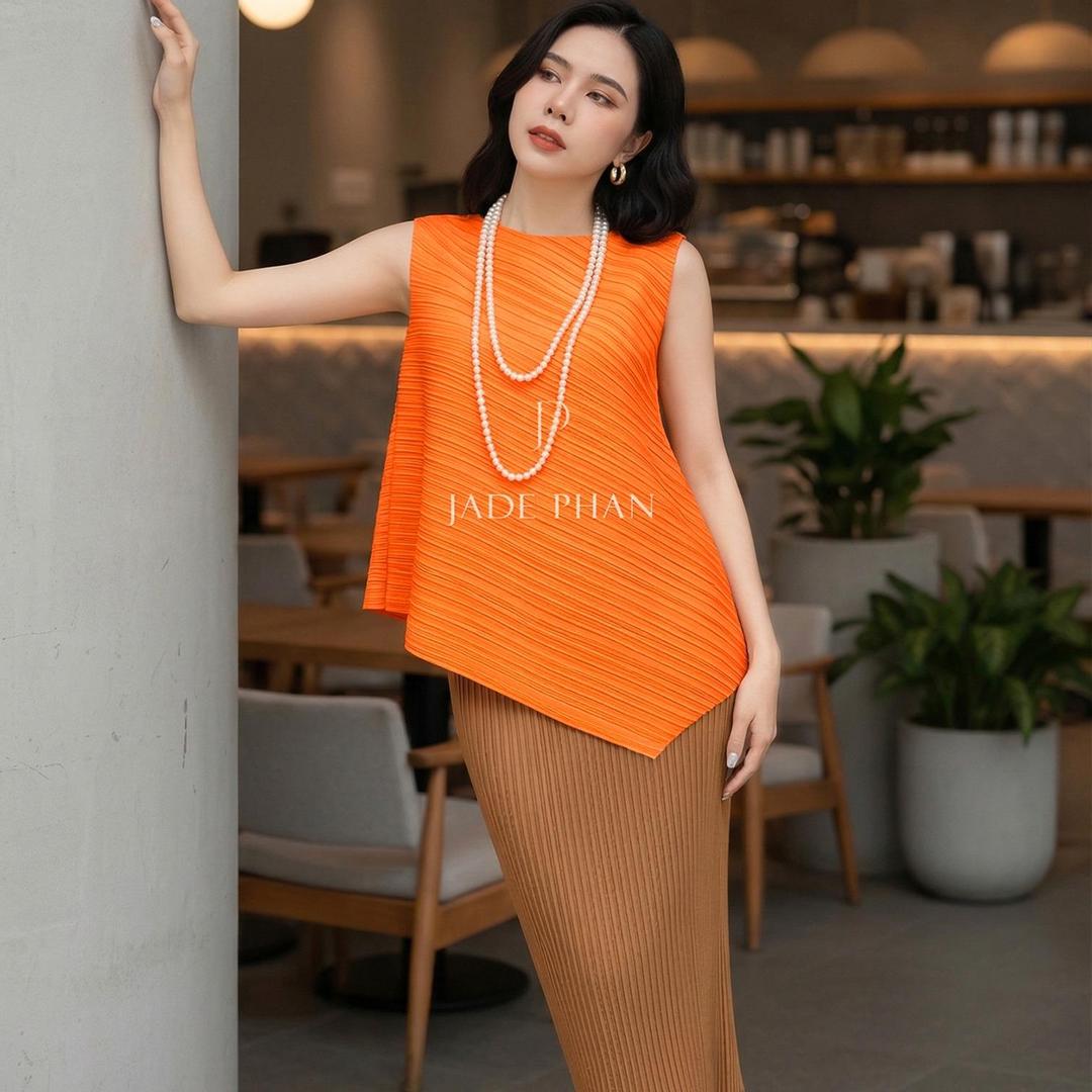 Set gồm áo và chân váy, bộ áo và chân váy midi chuẩn form thanh lịch nhiều màu Léa Holly — ảnh 8