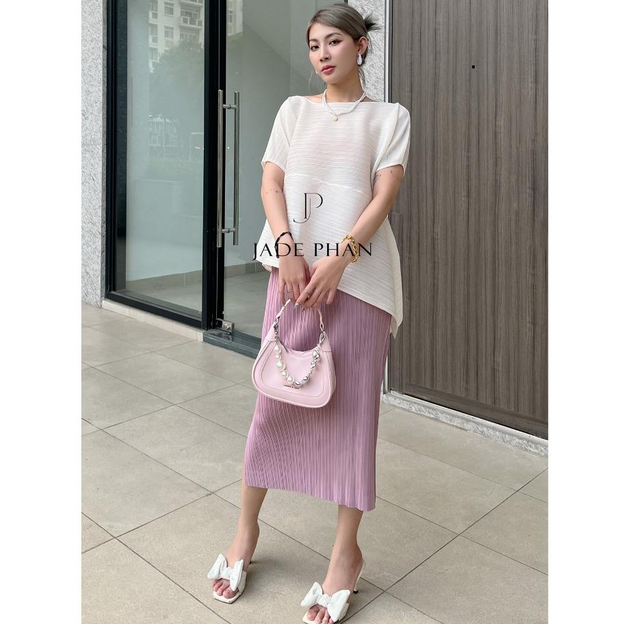Chân váy Audora XẺ NGANG xếp ly nữ ống suông, chân váy midi nữ dập ly cao cấp không nhăn nhiều màu 76cm — ảnh 21