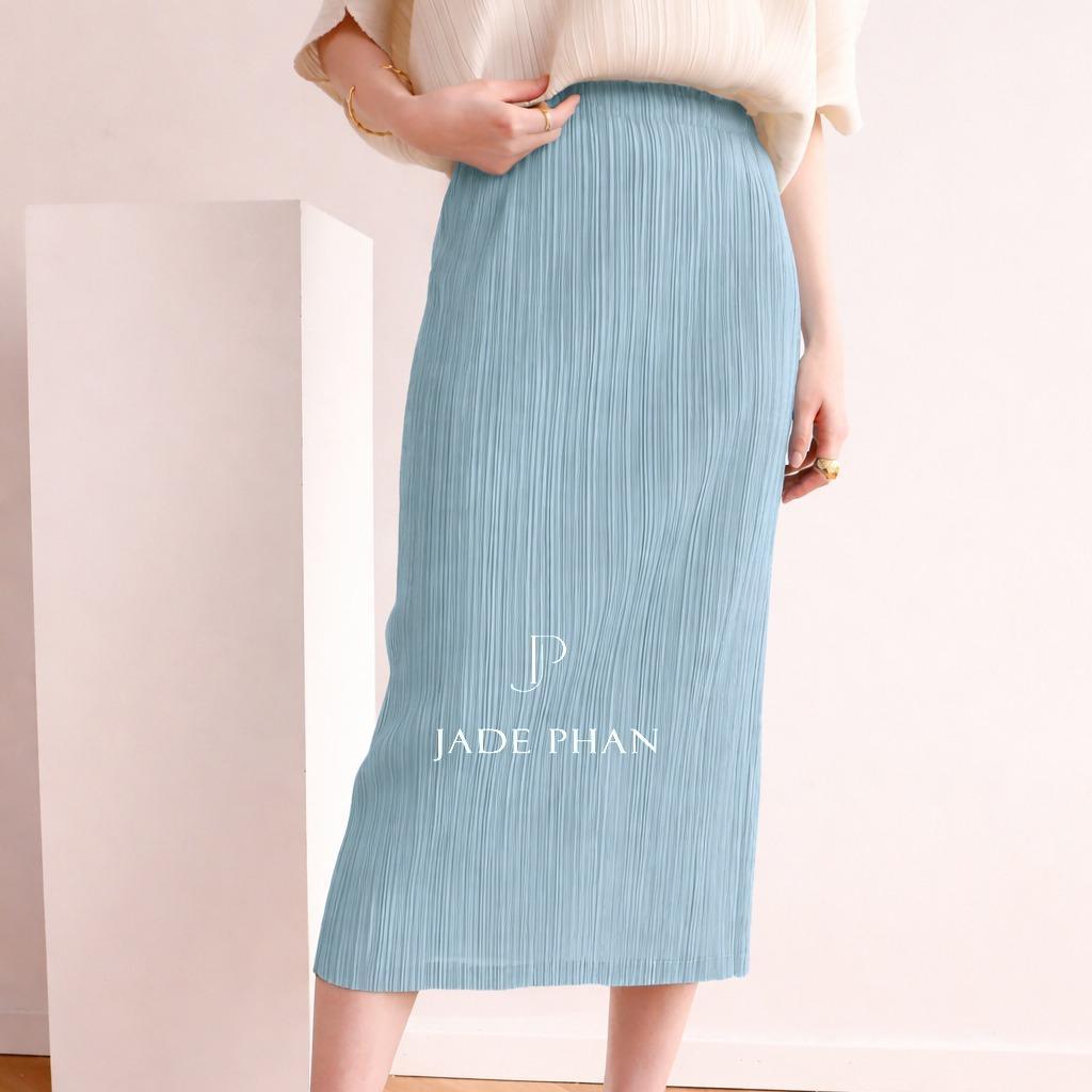 Chân váy Holly XẺ SAU xếp ly, dáng ngắn và dài, chân váy midi nữ dập ly cao cấp không nhăn nhiều màu 76cm 86cm — ảnh 17