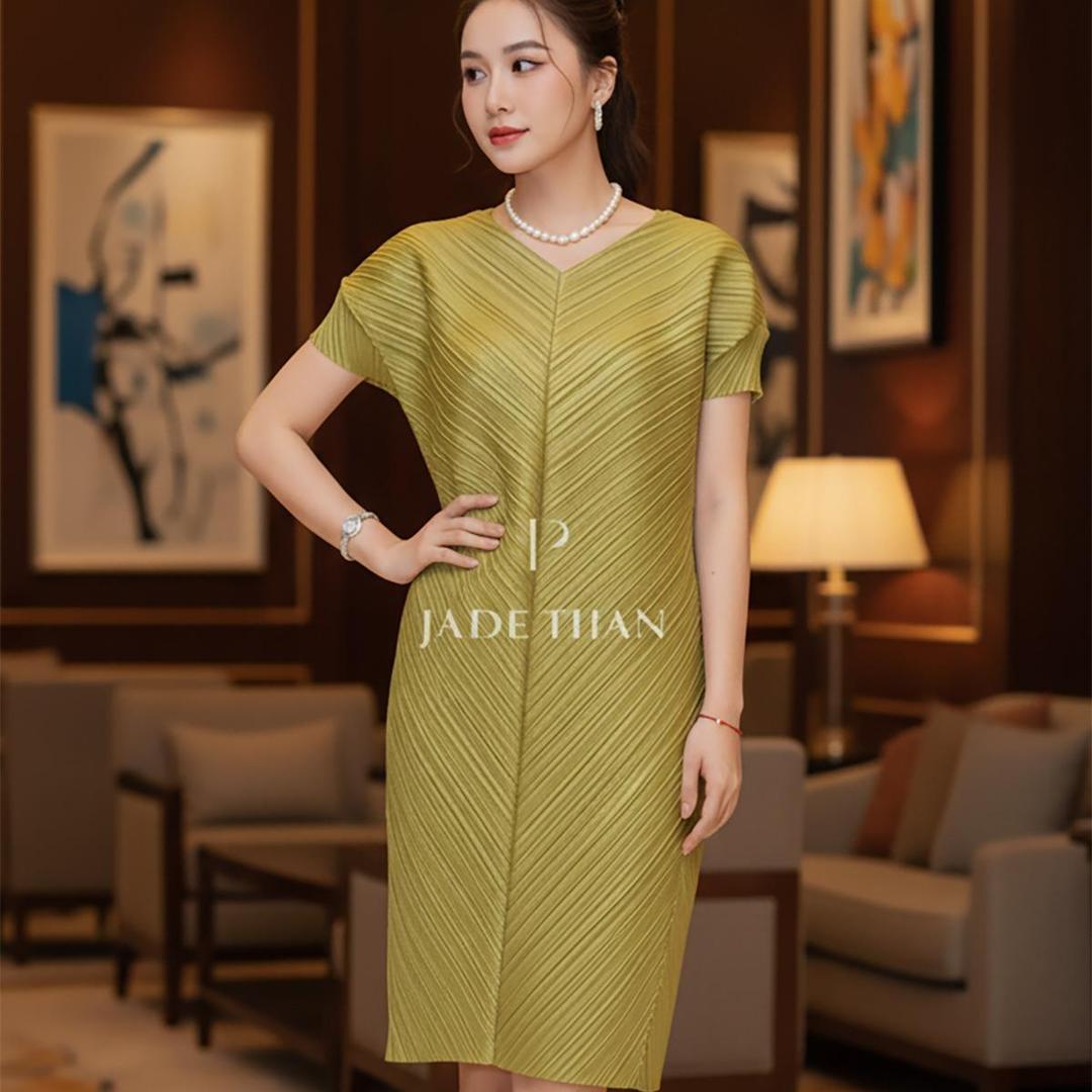 Váy Boise dập ly cao cấp JADEPHAN xếp ly lò xo — ảnh 22