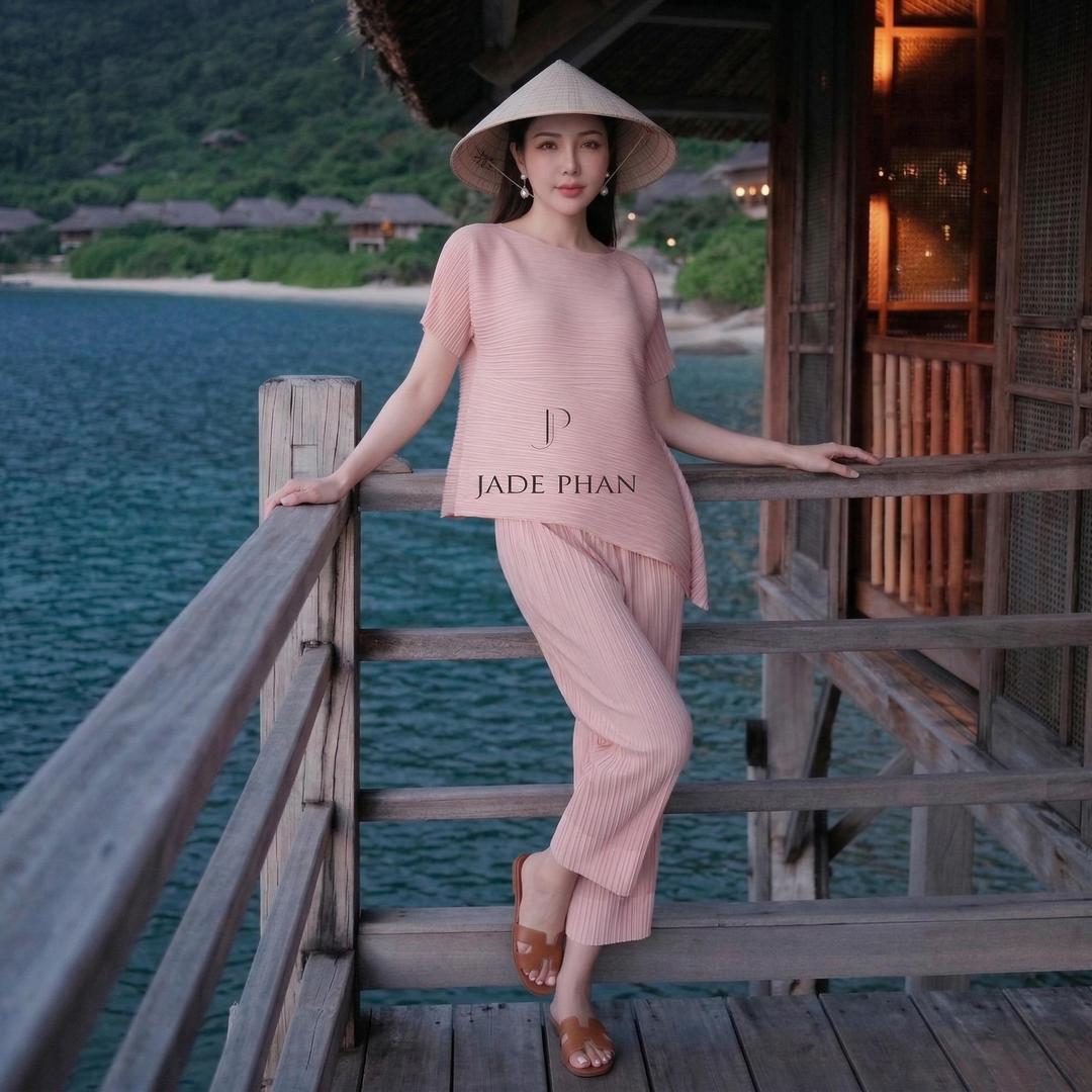 Set gồm áo và quầnđồng màu, bộ quần áo dập ly cao cấp không nhăn phong cách cá tính nhiều màu Katle Daisy — ảnh 2
