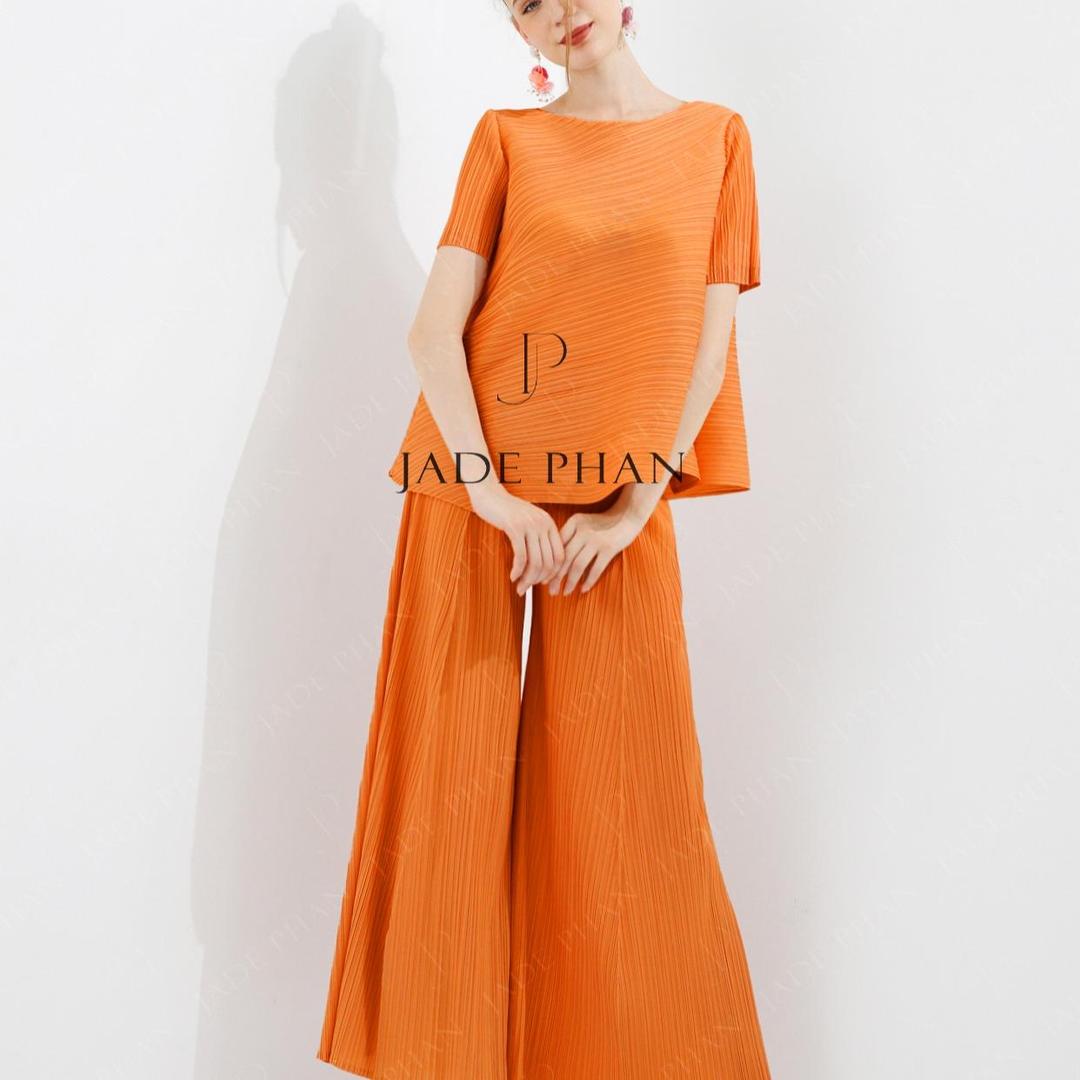 Set gồm áo và quầnđồng màu dập ly cao cấp, bộ quần áo freesize chuẩn form thanh lịch nhiều màu Jennie Gerda — ảnh 8