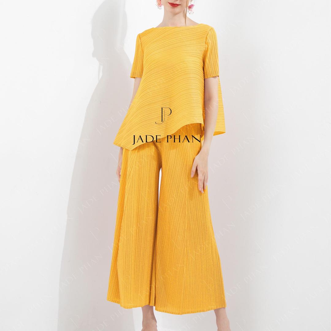 Set gồm áo và quầnđồng màu dập ly cao cấp, bộ quần áo freesize chuẩn form thanh lịch nhiều màu Jennie Gerda — ảnh 6