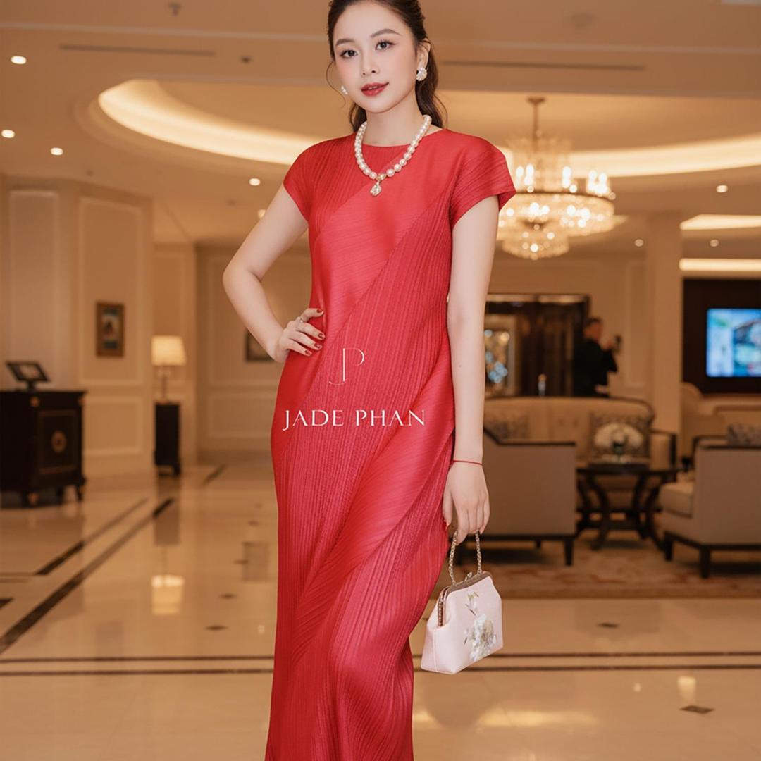 Váy Louisa dập ly cao cấp JADEPHAN freesize nhiều màu — ảnh 9