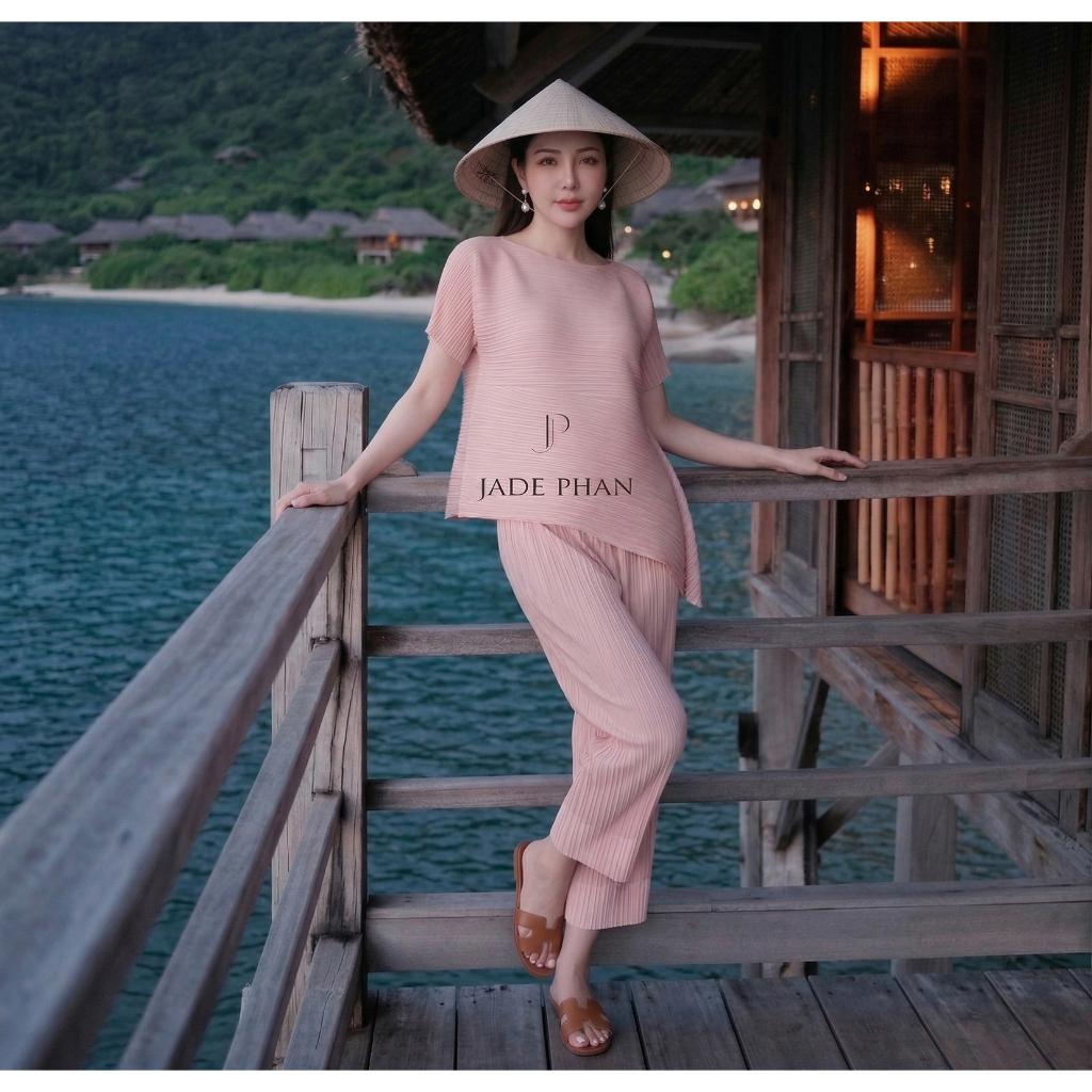 Set gồm áo và quần, bộ quần áo dập ly cao cấp không nhăn phong cách cá tính Katle Daisy