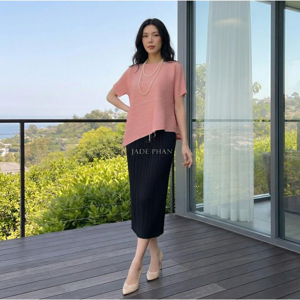 Set áo nhiều màu và chân váy ĐenKatle Holly xếp ly, bộ áo và chân váy bút chì — ảnh 14