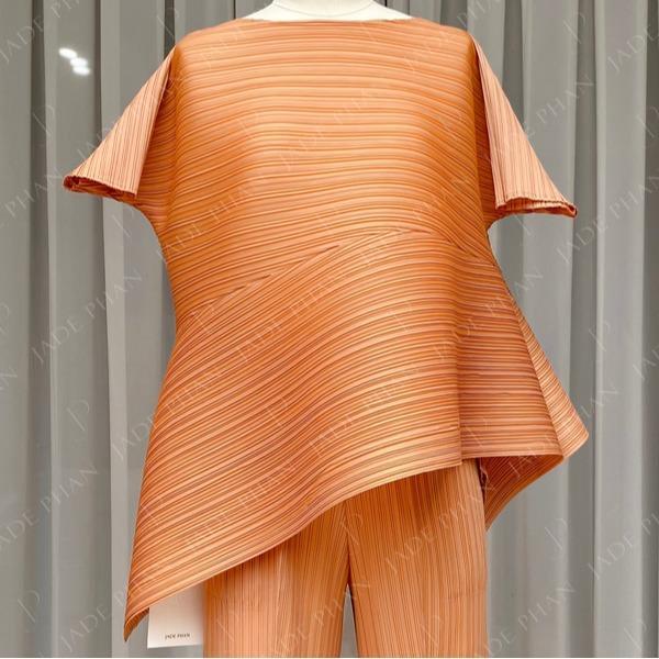 Áo Katle xếp ly nữ tà chéo, áo dập ly Cao Cấp Co Giãn Không Nhăn Nhiều Màu Sắc 40-68kg