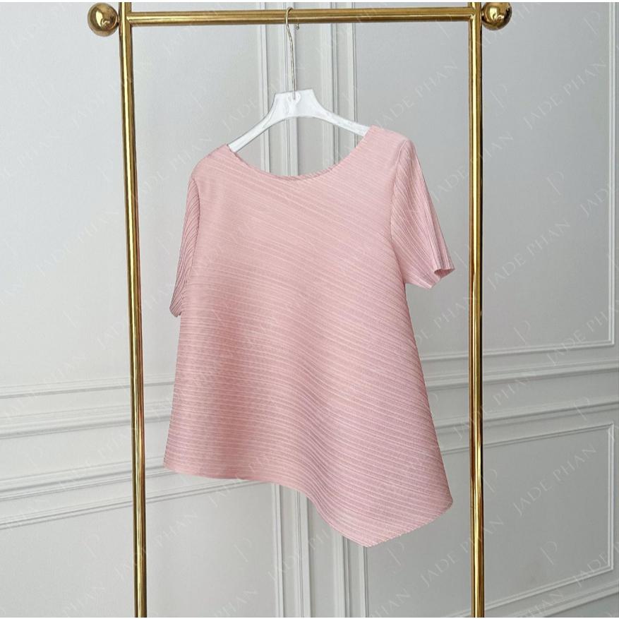 Áo Jennie xếp ly nữ sang trọng, áo dập ly tay ngắn tà chéo Cao Cấp Không Nhăn nhiều màu