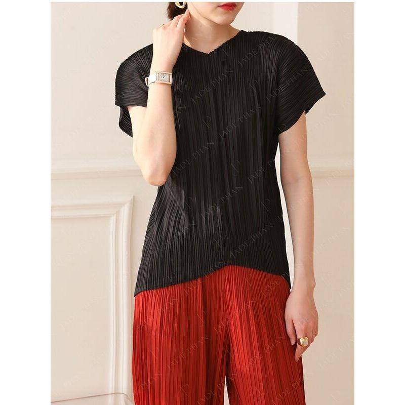 Áo Ellen dập ly cao cấp JADEPHAN xếp ly lò xo