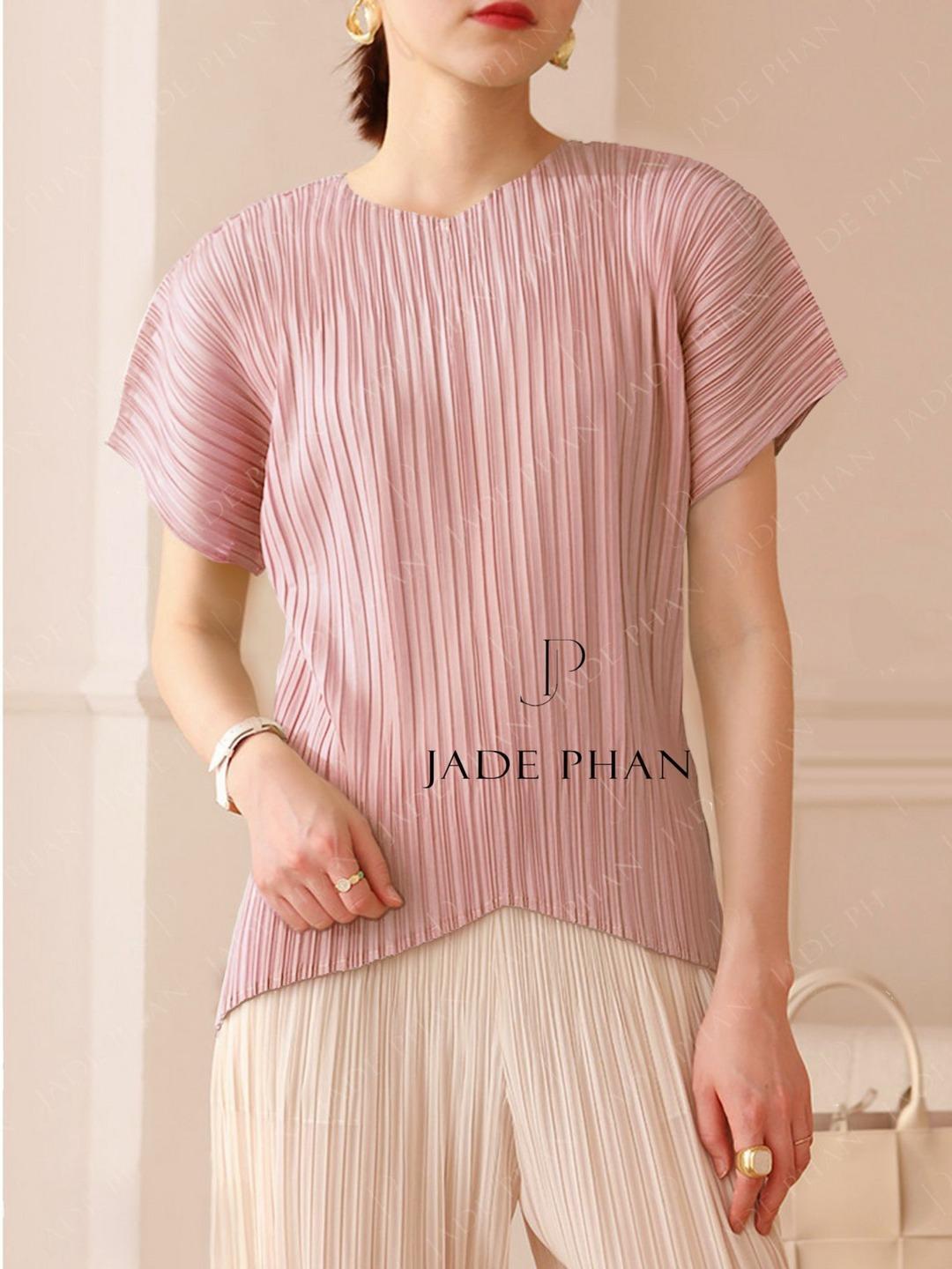 Áo Ellen dập ly cao cấp JADEPHAN xếp ly lò xo